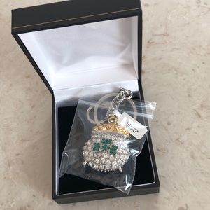 Irish Killarney Crystal pot of gold keychain NEW in box